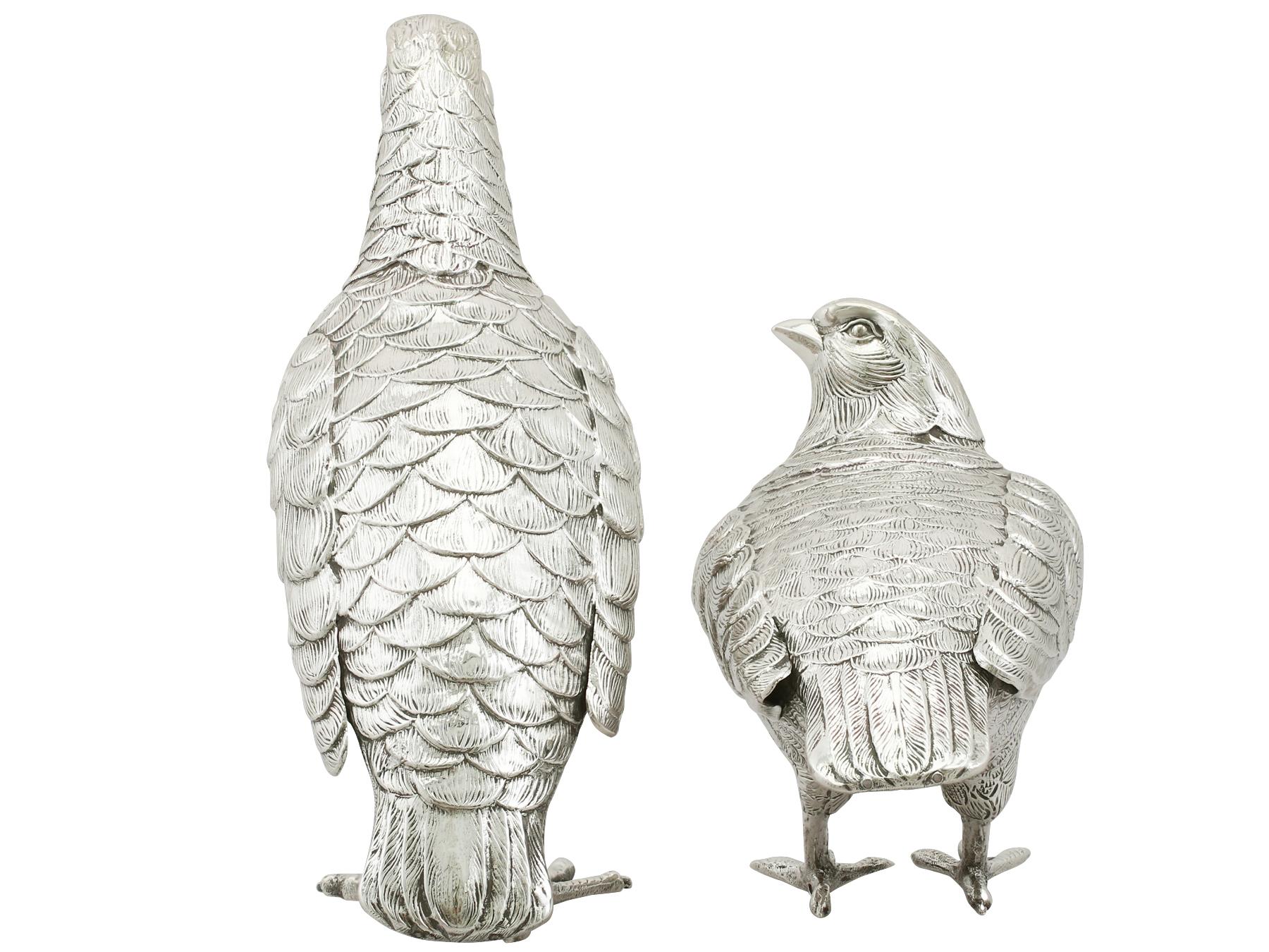 English 1959 Sterling Silver Table Birds
