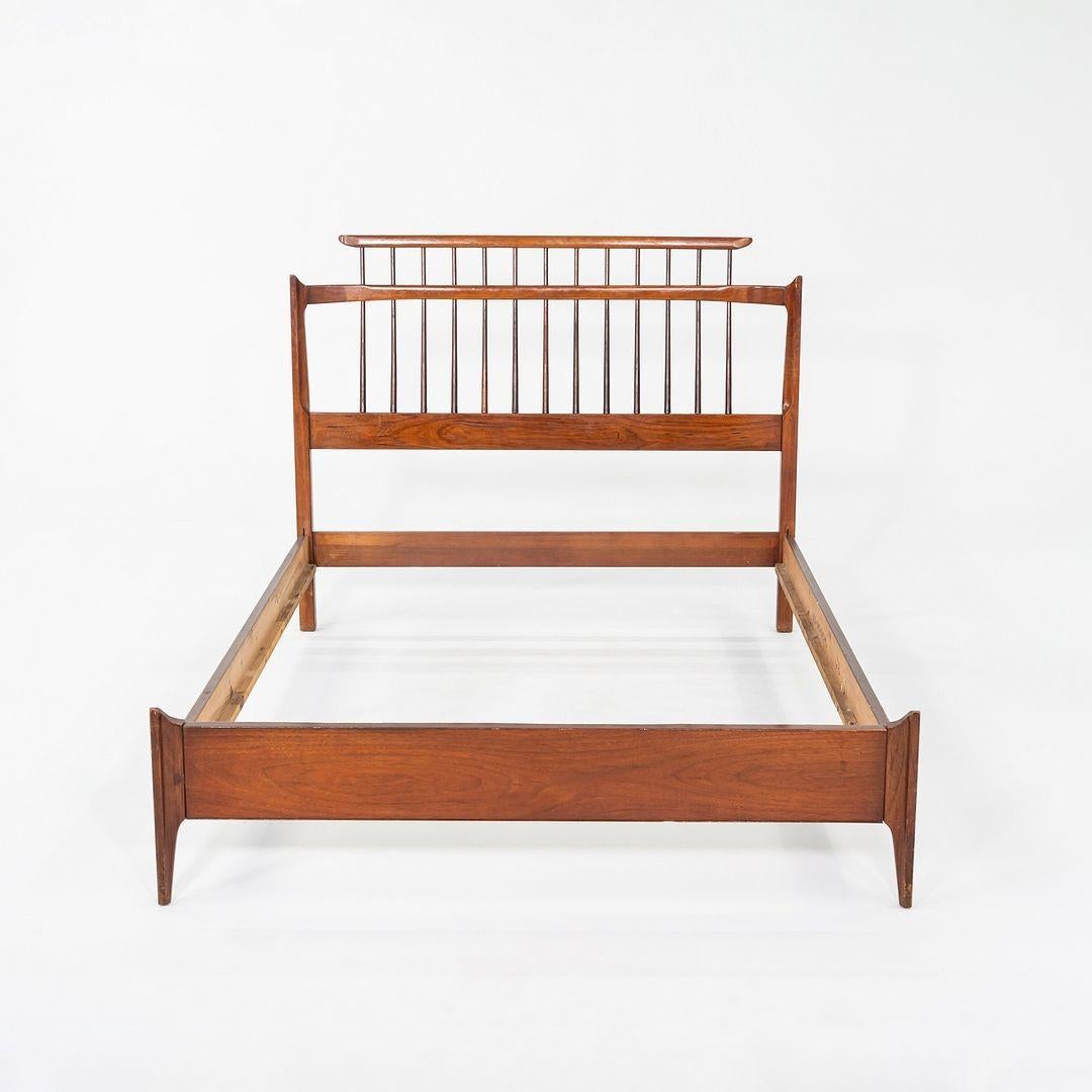 Mid-20th Century 1959 Thomasville American Black Walnut Modern Full Size Headboard / Bed Frame For Sale