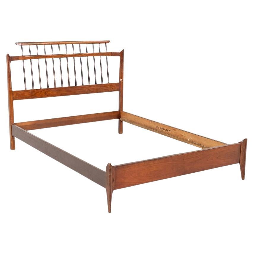 1959 Thomasville, testiera/quadro letto moderno in noce nero, dimensioni complete