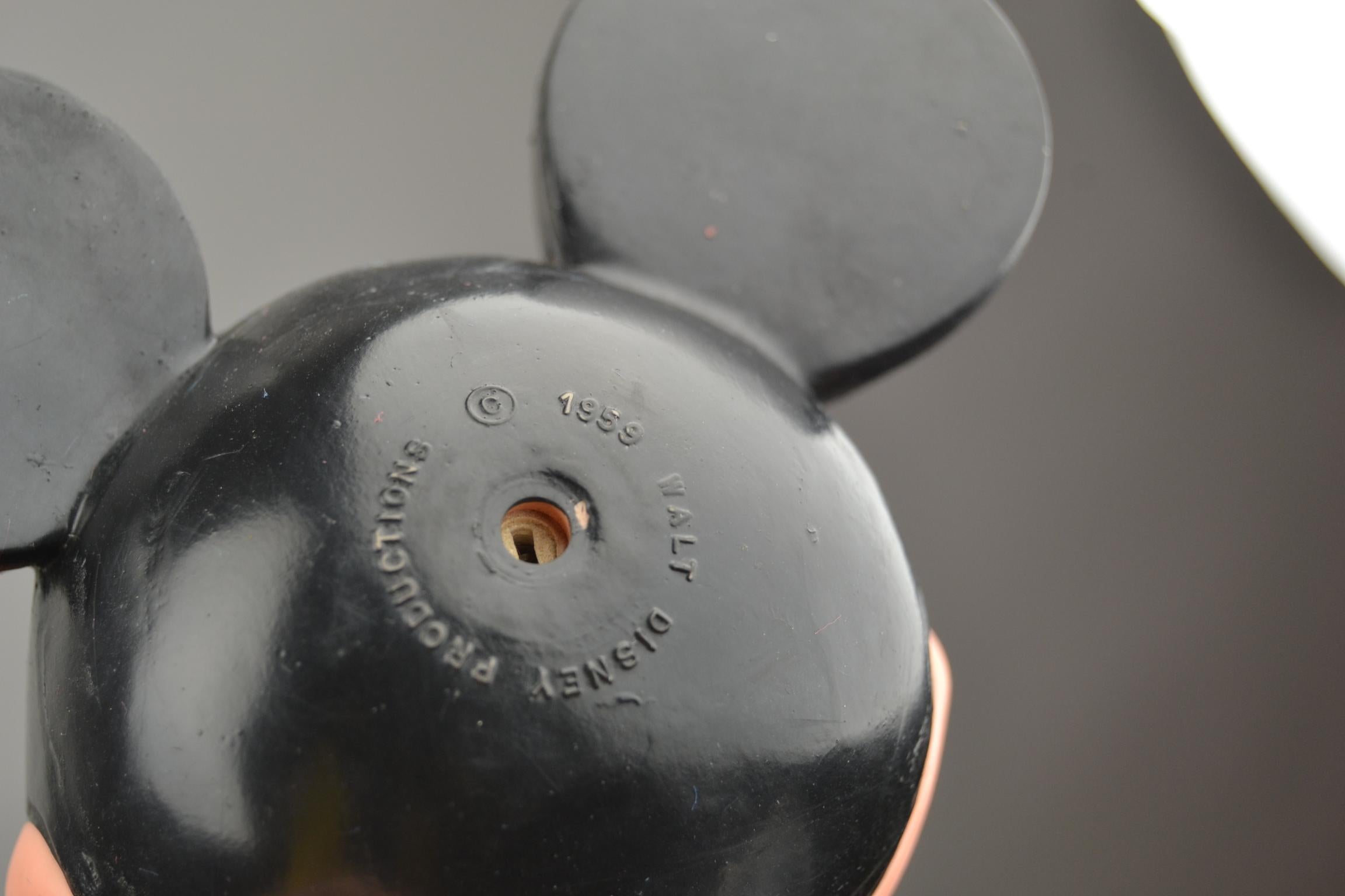 1959 Walt Disney Productions Mickey Mouse Rubber Squeaky Doll  2
