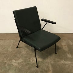 1959, Wim Rietveld for Ahrend de Cirkel, Oase Chair Original Green Leatherette