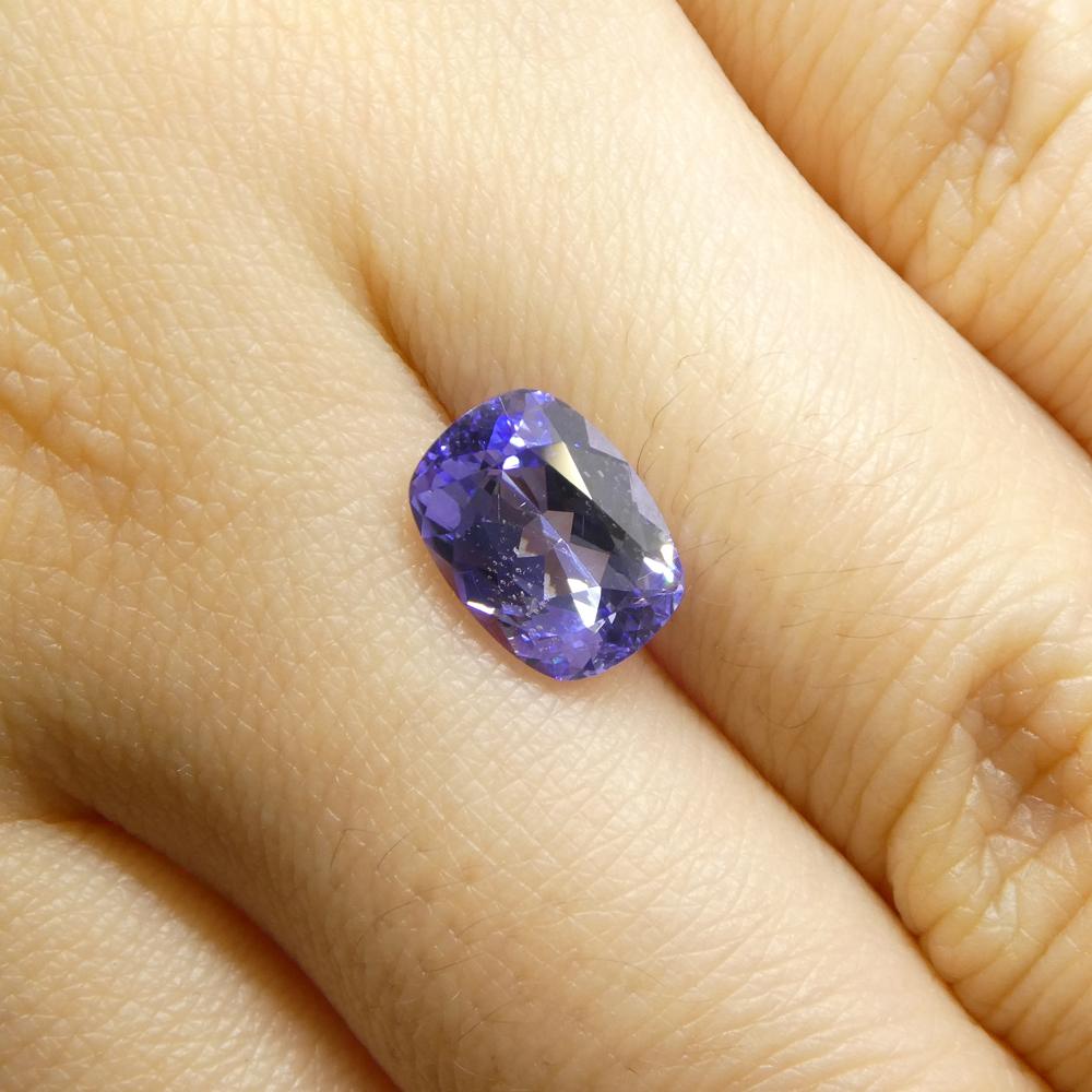 1.95ct Cushion Violet Blue Tanzanite from Tanzania In New Condition For Sale In Toronto, Ontario