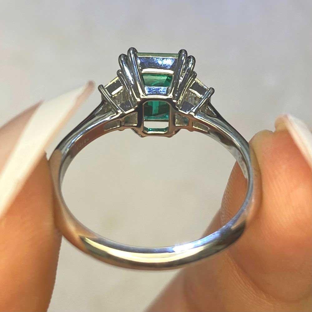 AGL/Gubelin 1.08ct Emerald Cut Colombian No-Oil Emerald Ring, Platinum 1