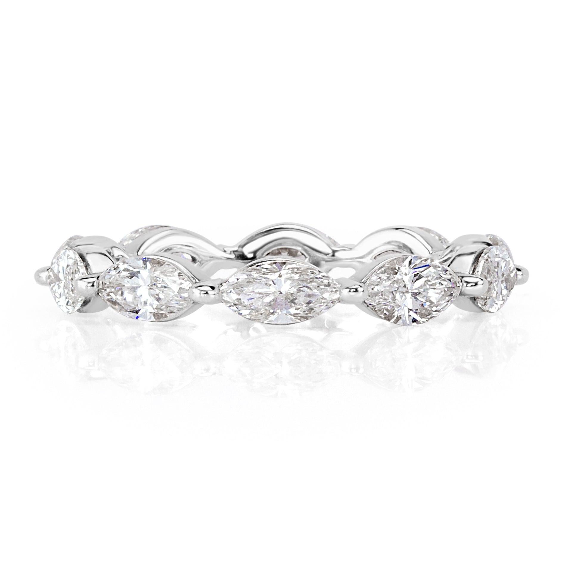 1.95ct Marquise Cut Diamond Eternity Band in Platinum