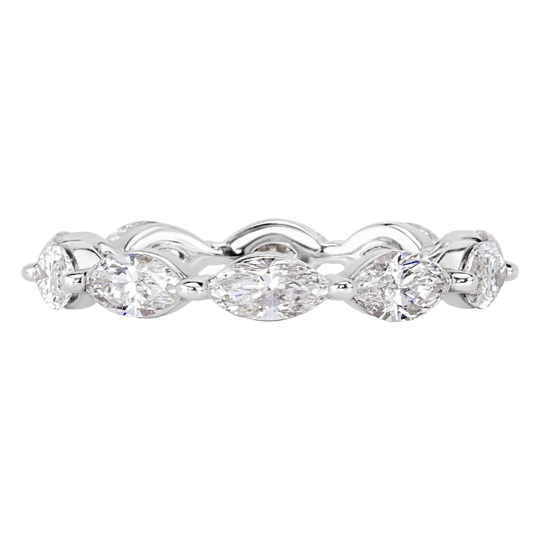 1.95ct Marquise Cut Diamond Eternity Band in Platinum