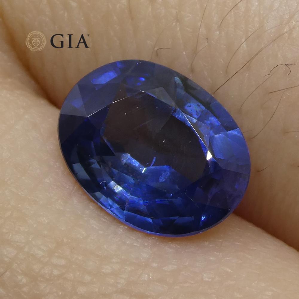 1,95ct Ovaler Blauer Saphir GIA zertifiziert Thailand (Ovalschliff)