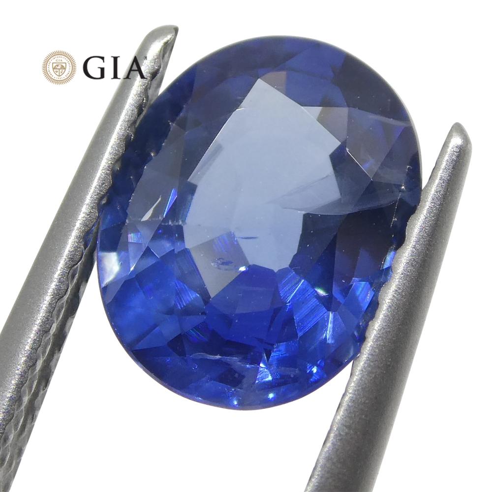 1,95ct Ovaler Blauer Saphir GIA zertifiziert Thailand im Zustand „Neu“ in Toronto, Ontario