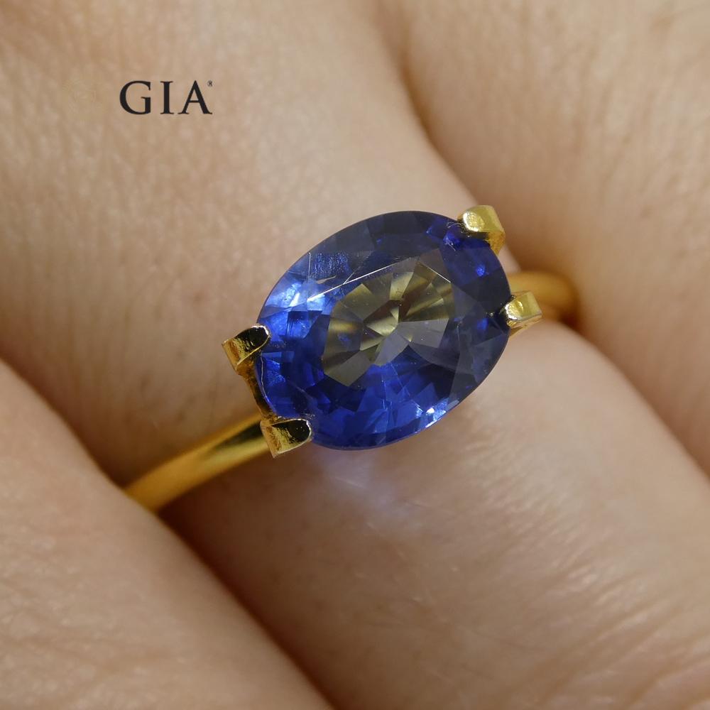 1,95ct Ovaler Blauer Saphir GIA zertifiziert Thailand 4
