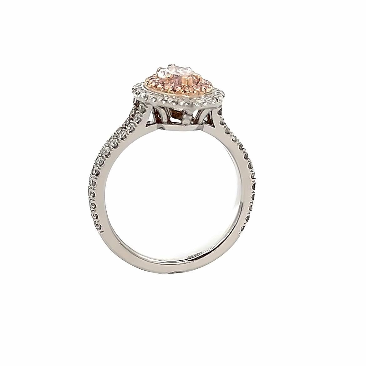 1.95CT Total Weight MQ Fancy Light Pink Ring Set in PLAT & 18KR For Sale 2