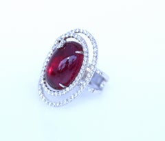 19.5 Carat Tourmaline Diamonds Modern White Gold 18 Karat Cocktail Ring, 2010