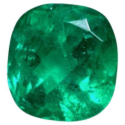 Esmeralda colombiana verde muzo de 1,96 quilates 7,5x7,5 - Gema auténtica talla cojín