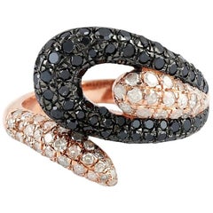 Zweifarbiger Ring mit 1,96 Karat Diamanten aus 18 Karat Gold