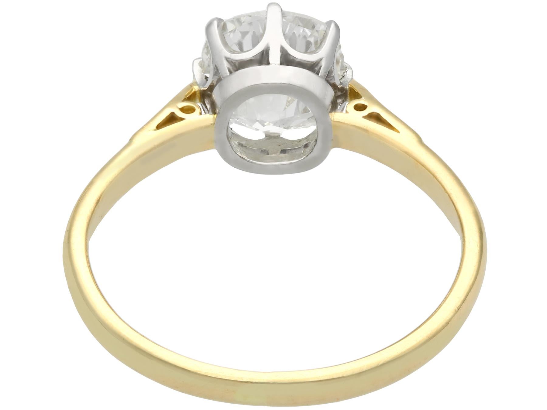 Women's 1.96 Carat Diamond and Yellow Gold Engagement Ring