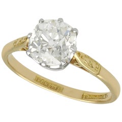 1.96 Carat Diamond and Yellow Gold Engagement Ring
