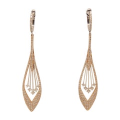 Boucles d'oreilles en or 18 carats avec diamants de 1,96 carat