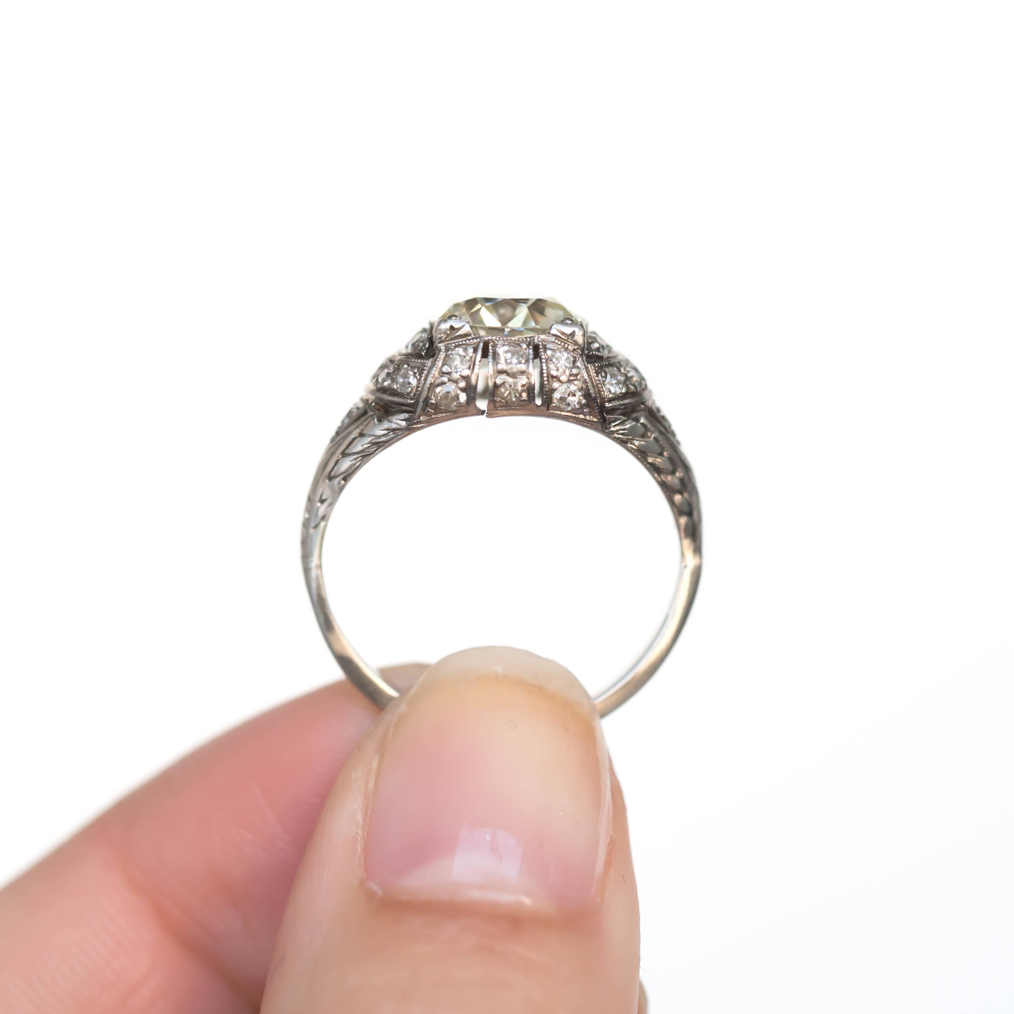 Women's 1.96 Carat Diamond Platinum Engagement Ring For Sale