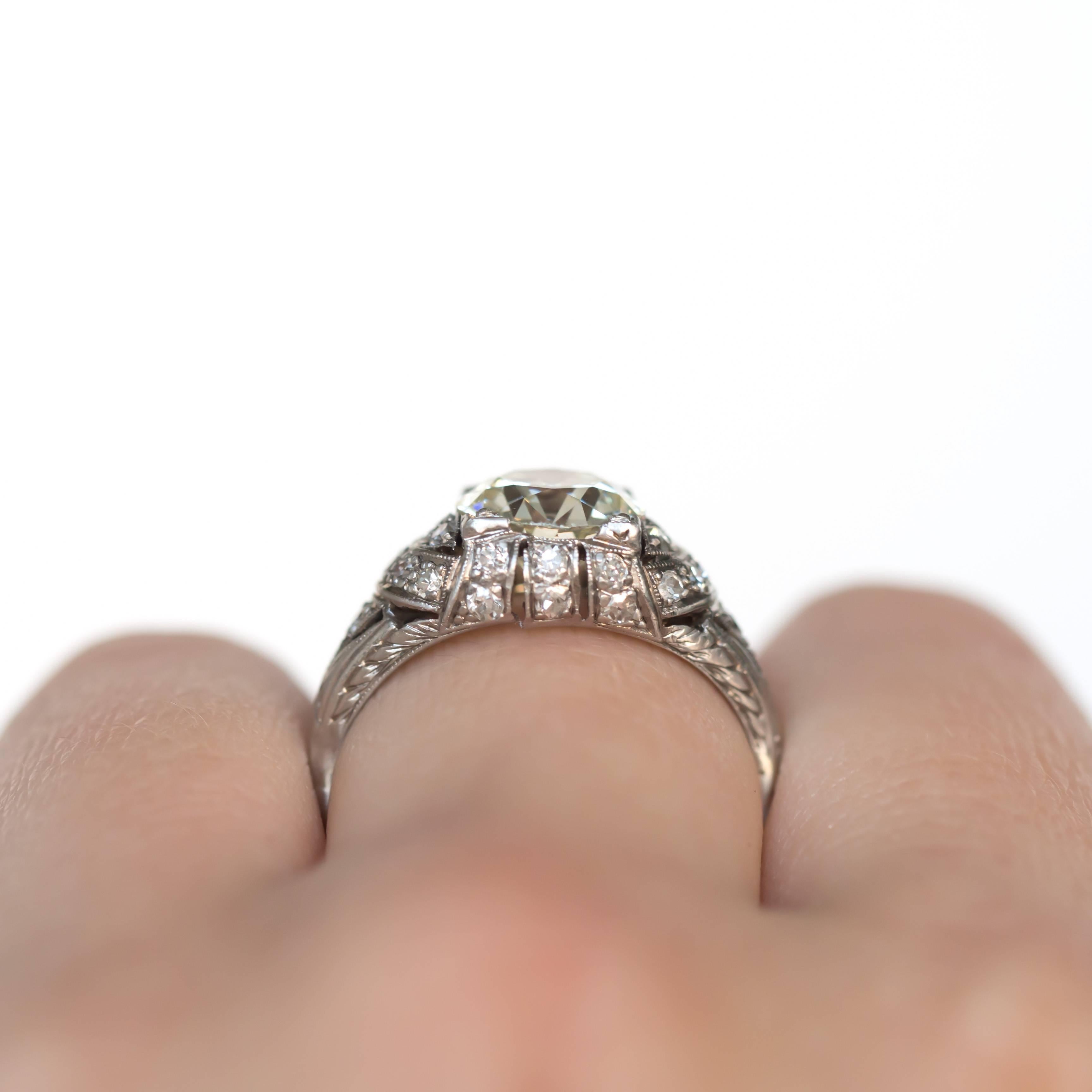 1.96 Carat Diamond Platinum Engagement Ring For Sale 3