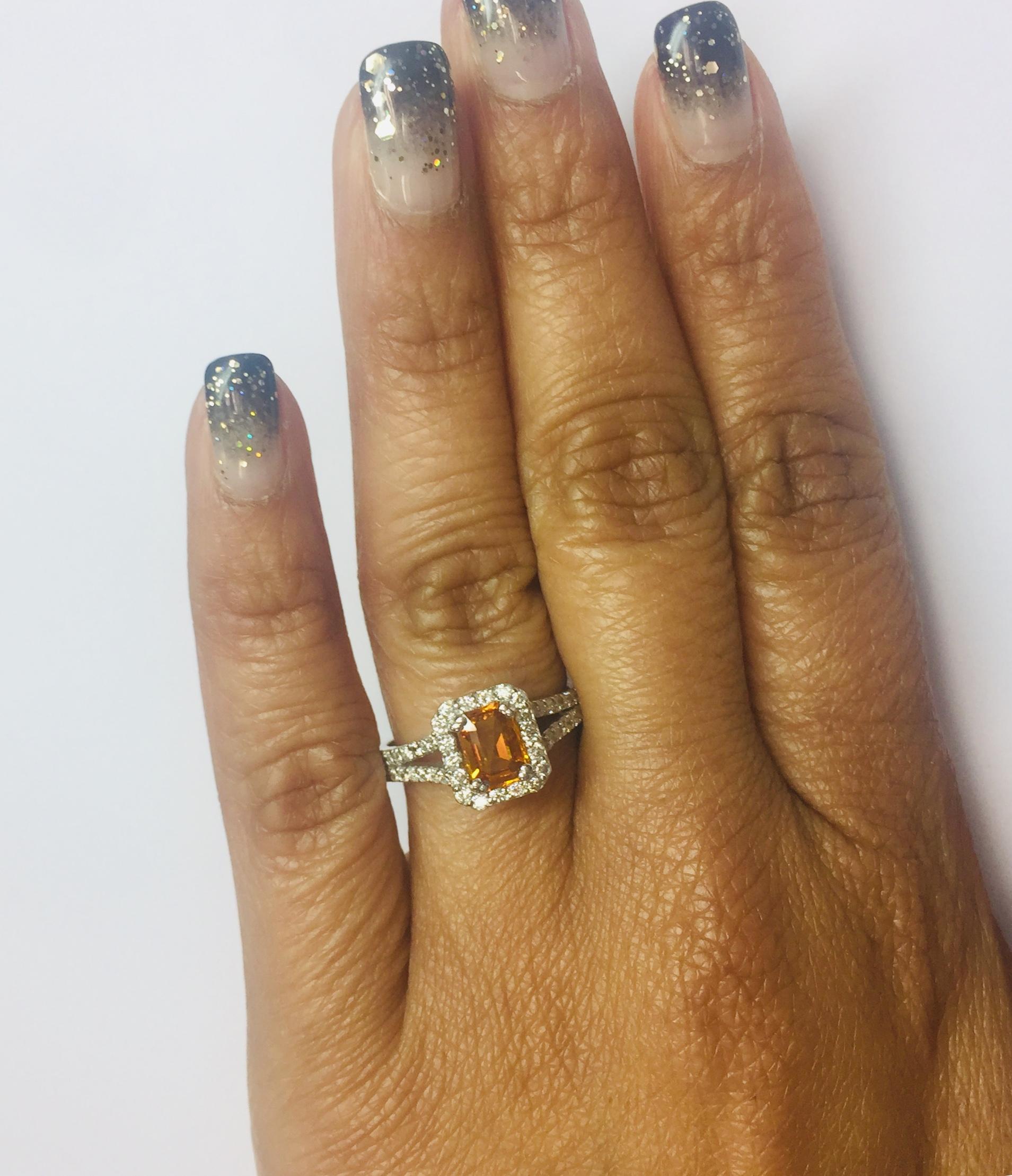 Bague de fiançailles en or blanc avec saphir et diamant de 1,96 carat Neuf - En vente à Los Angeles, CA