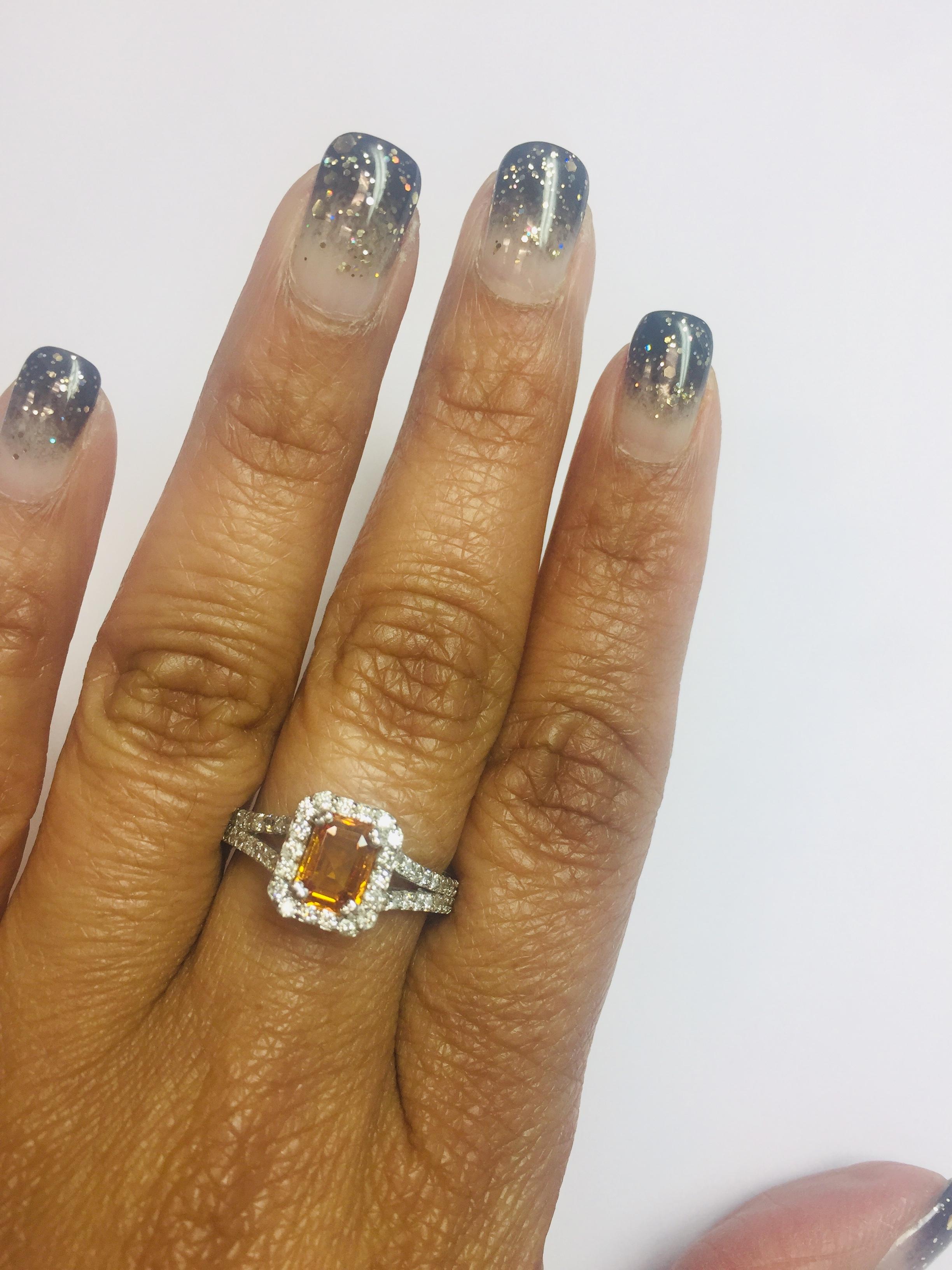 Bague de fiançailles en or blanc avec saphir et diamant de 1,96 carat Pour femmes en vente