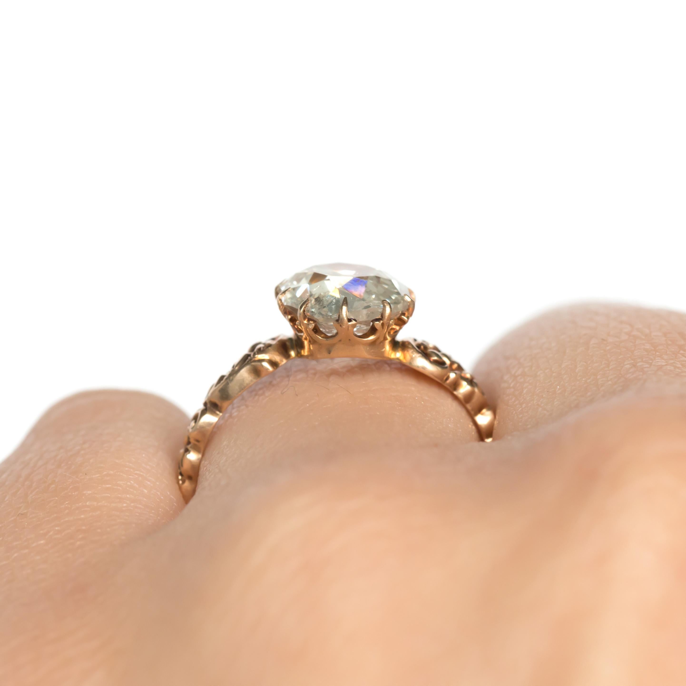 1.96 Carat Diamond Yellow Gold Engagement Ring 3