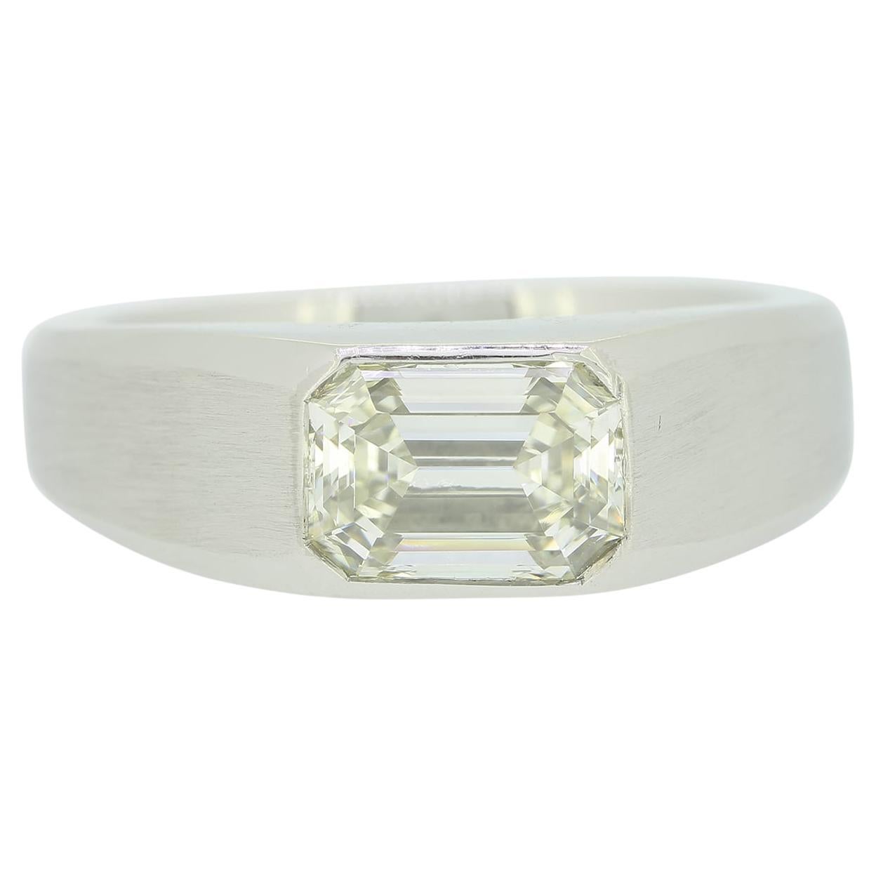 1.96 Carat Emerald Cut Diamond Solitaire Ring