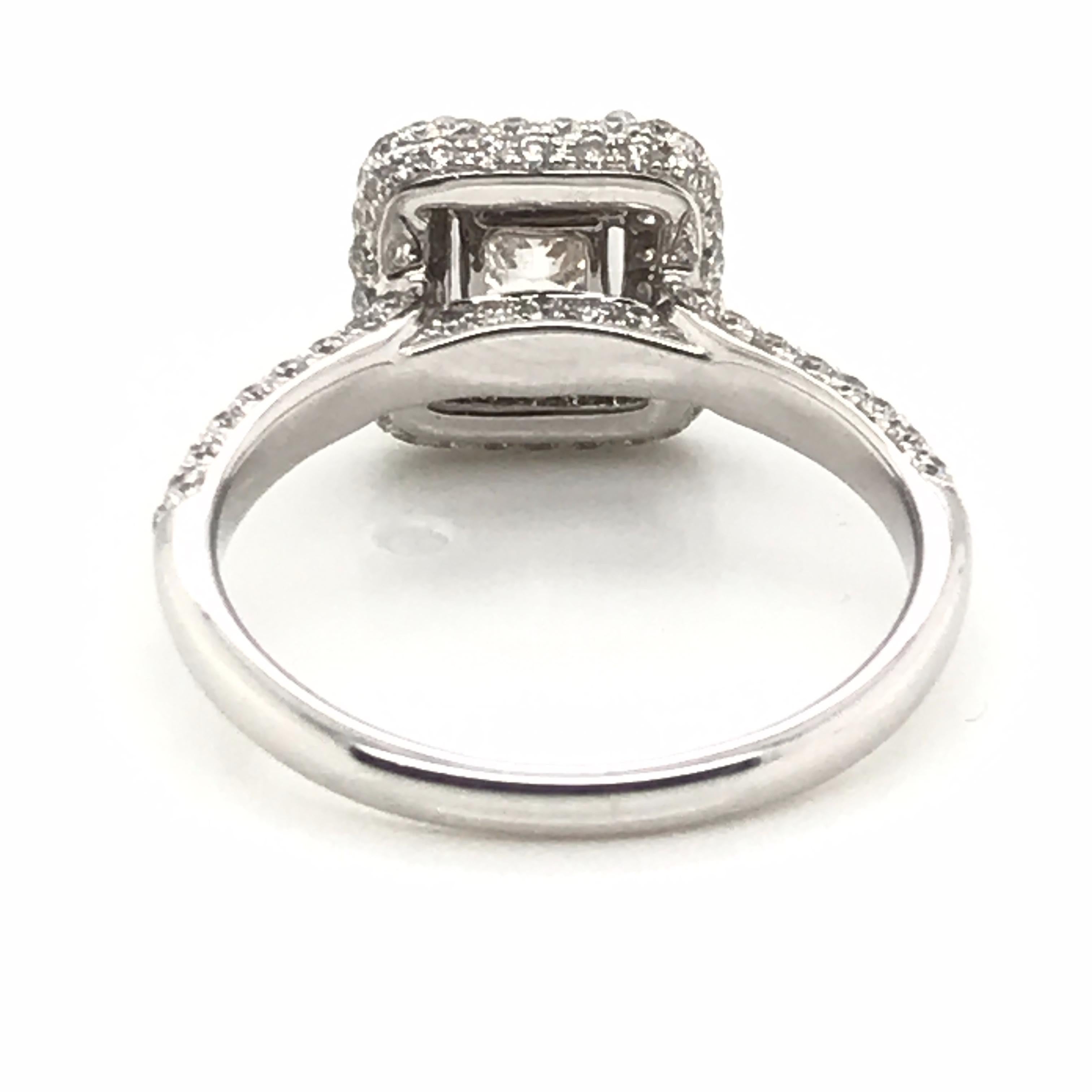  1.96 Carat Princess Cut Center with Rounds Diamond Ring For Sale 2