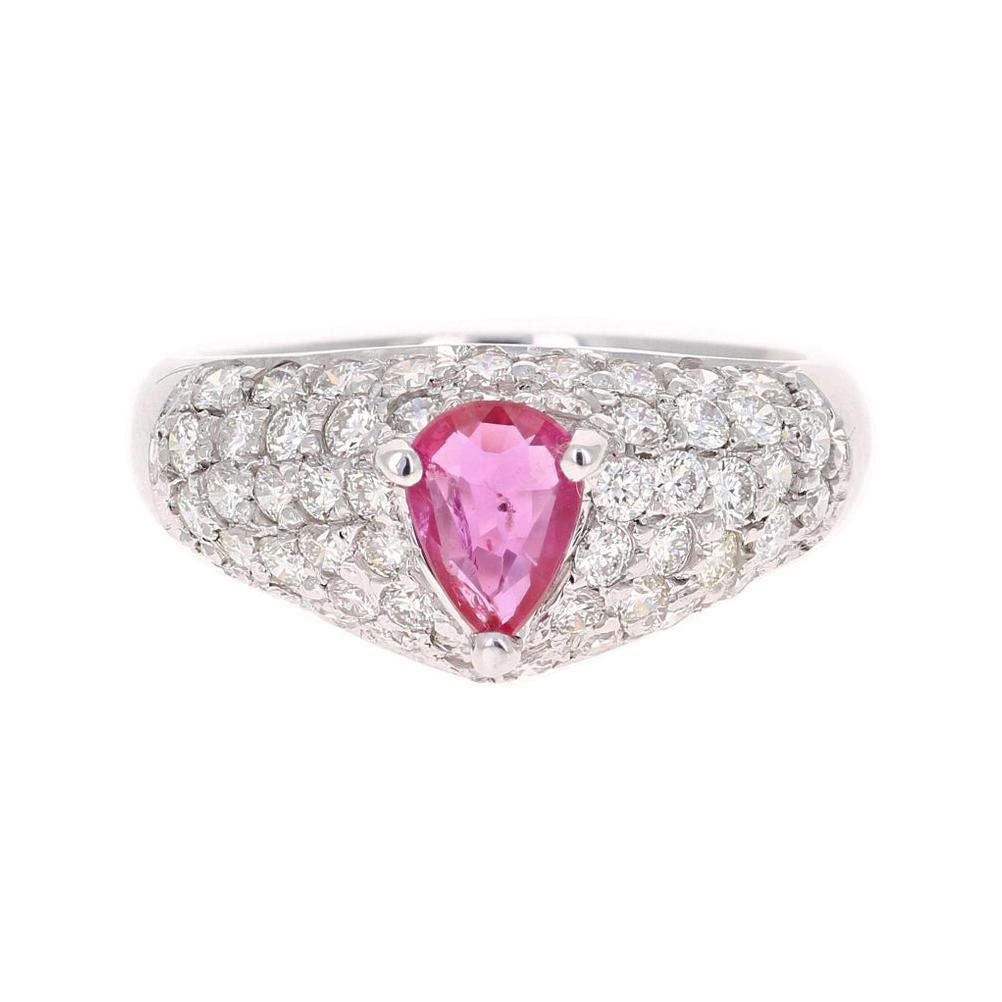 Red Ruby Fancy Diamond 18 Karat Gold Cocktail Ring For Sale at 1stDibs