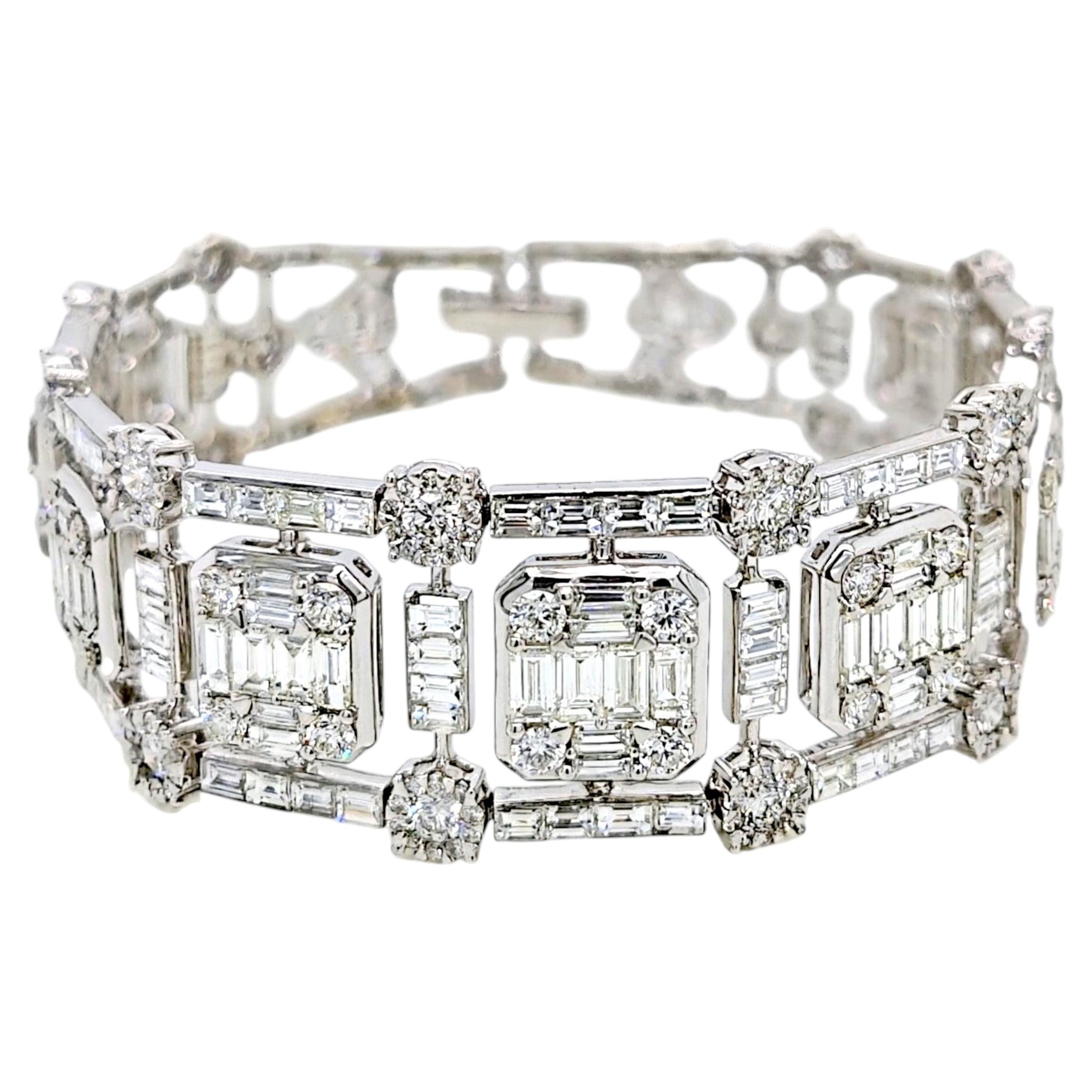 Pulsera de oro blanco con diamante blanco de 19.6 quilates