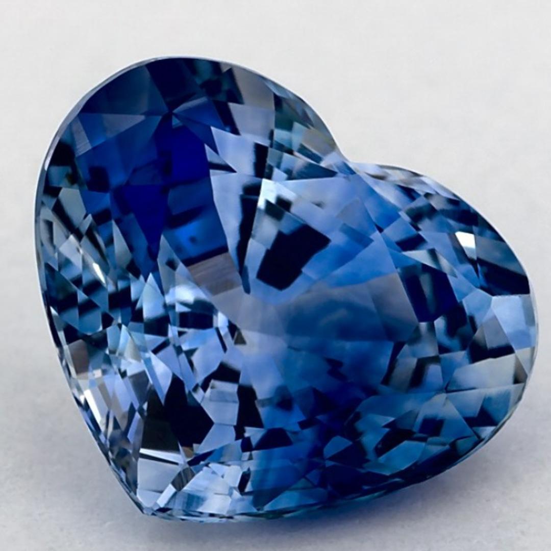 Taille cœur 1.96 Ct Blue Sapphire Heart Loose Gemstone (pierre précieuse en vrac) en vente