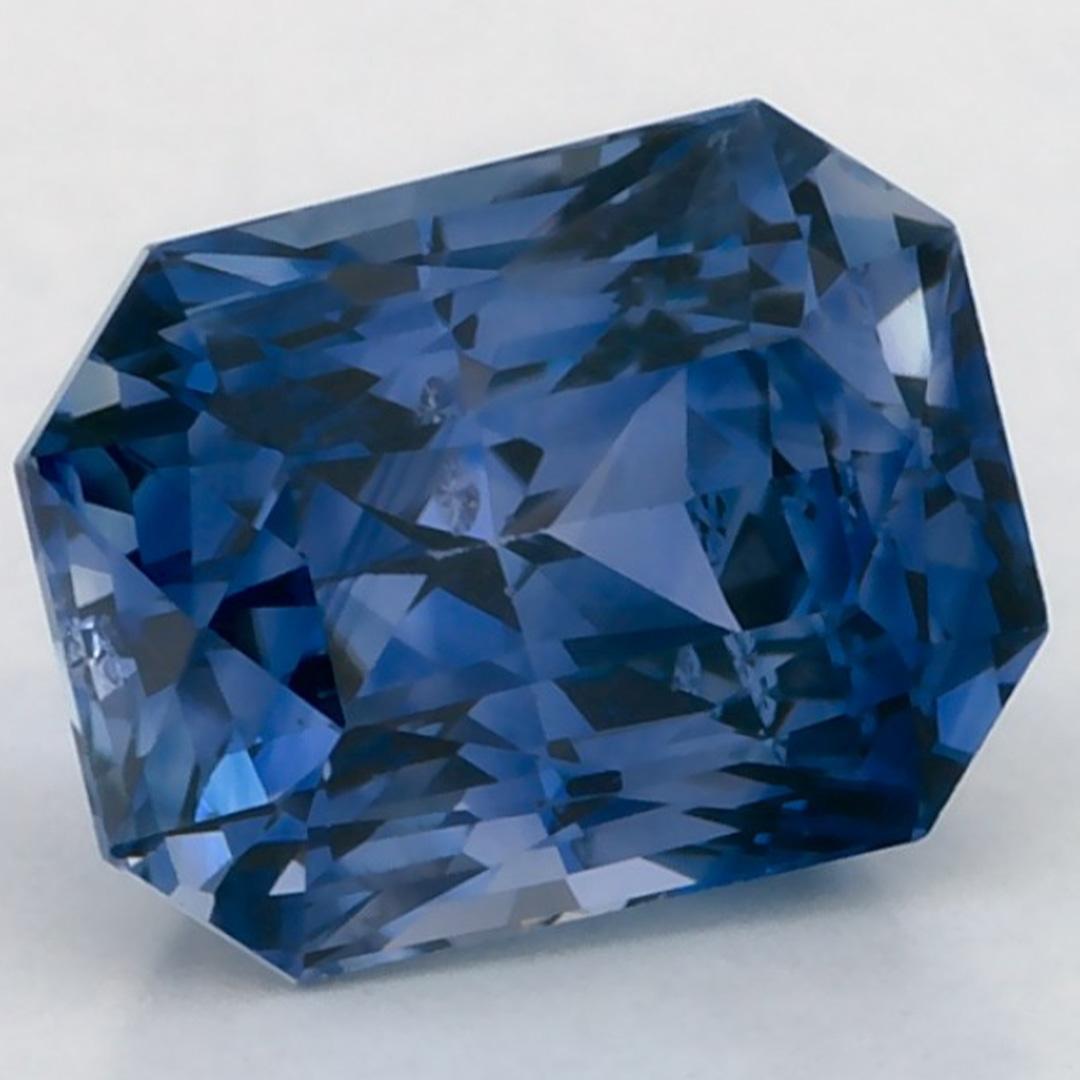 Taglio smeraldo 1.96 carati di zaffiro blu ottagonale sfuso in vendita