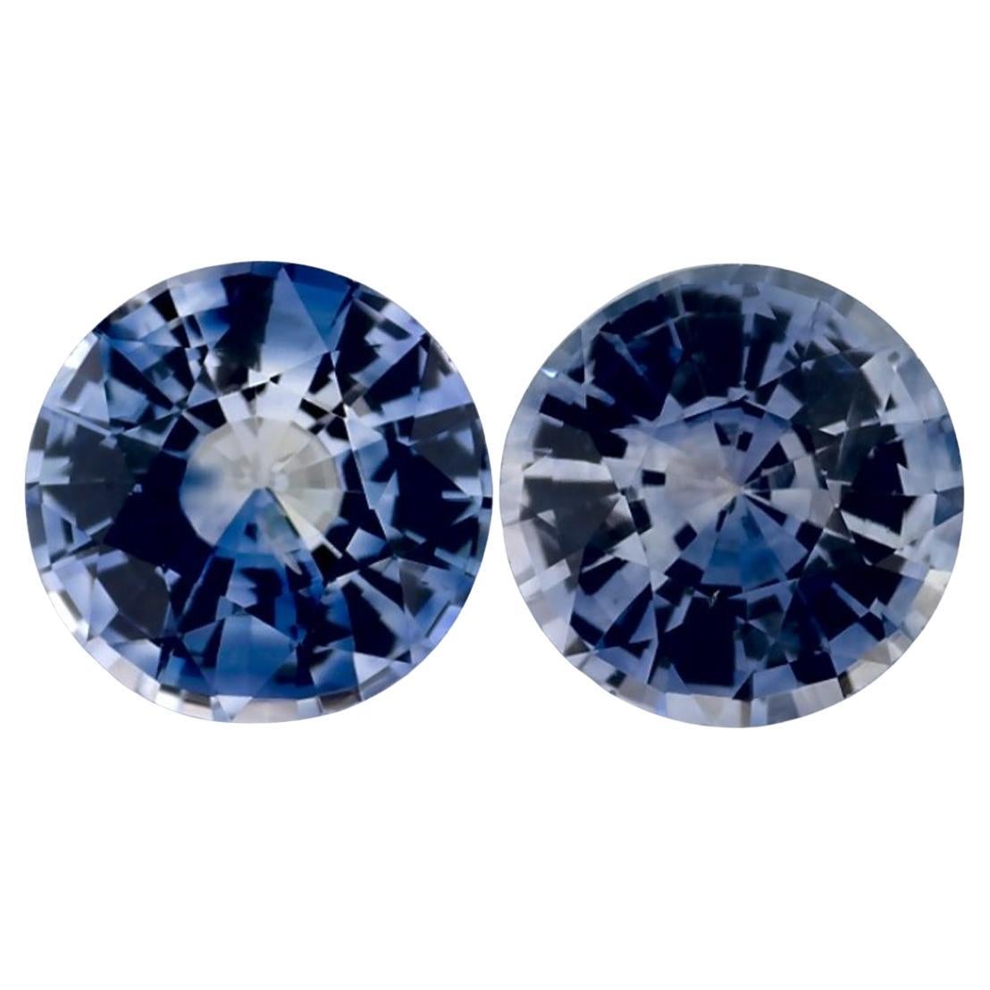1.96 Ct Blue Sapphire Round Loose Gemstone