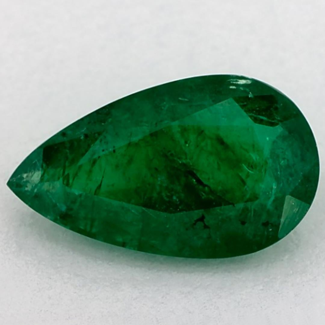 1.96 Ct Emerald Pear Loose Gemstone