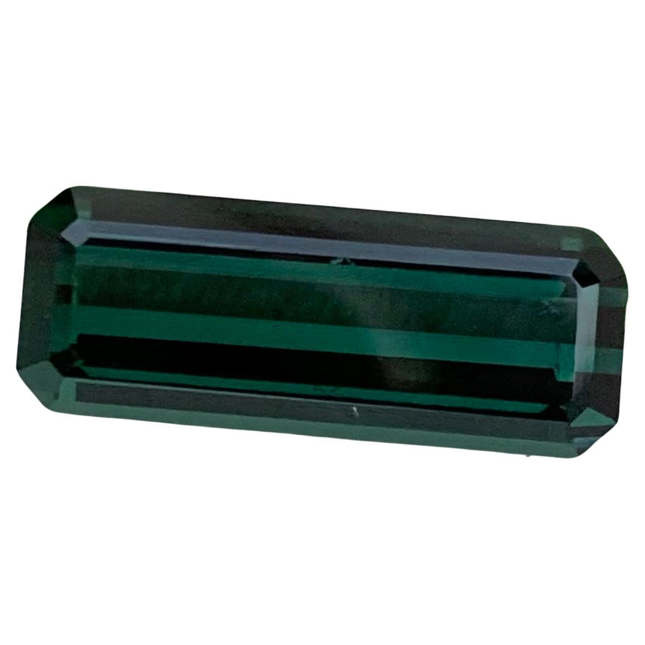 19.6 Mm Long Emerald Shape Dark Loose Lagoon Tourmaline 7.80 Carats Afghan Mine