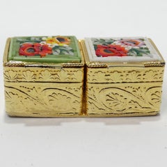 1960 18K Gold Art Deco Pill Box