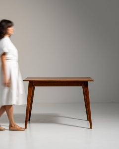 1960-1969 France Rich Walnut Brown Walnut Console Table