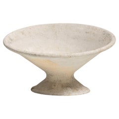 1960-1969 France Weathered Antique White Painted Flared Bowl Planter