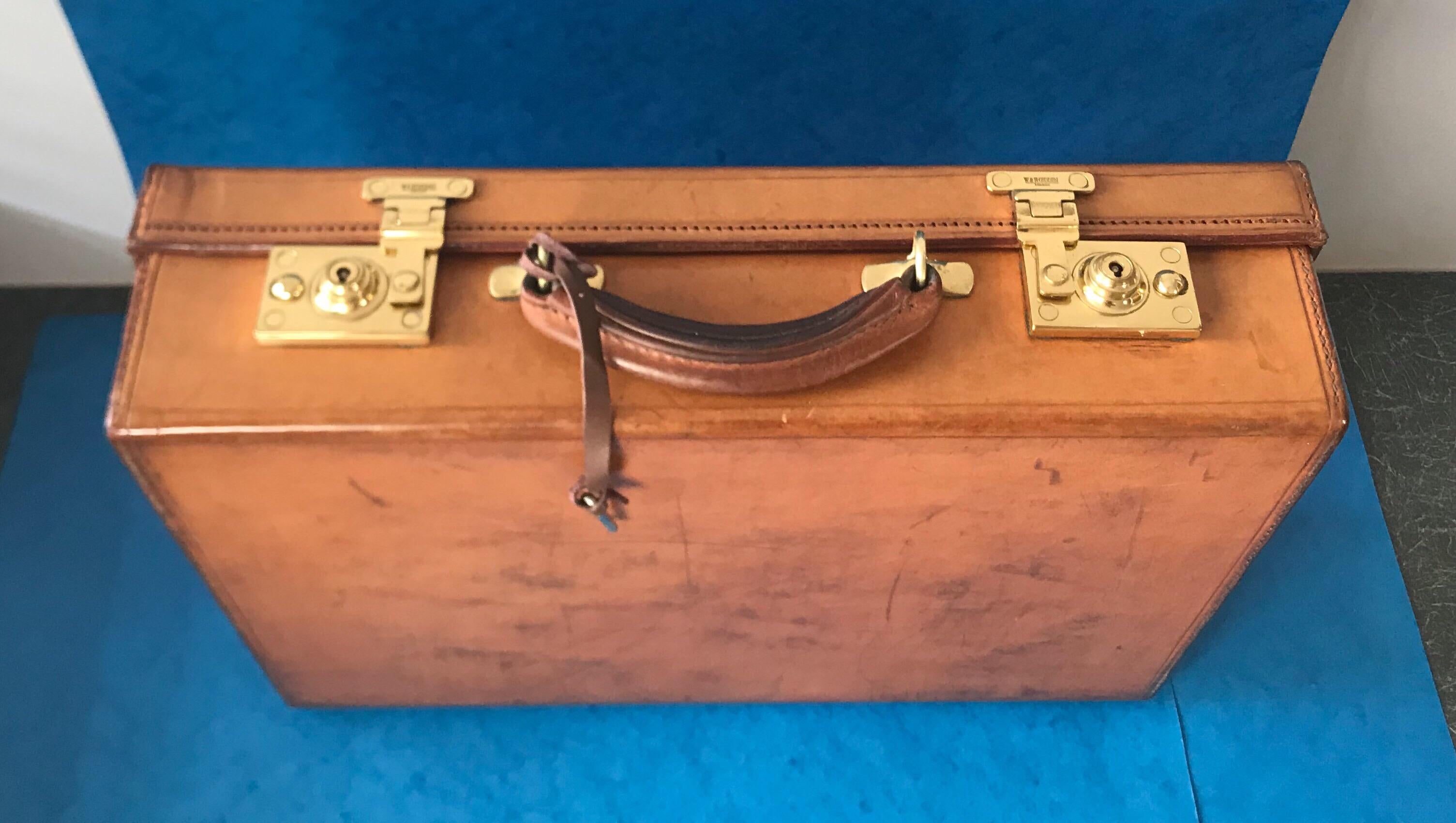 1960-1970 Hide Leather Attaché Case by “W & H Gidden” 3