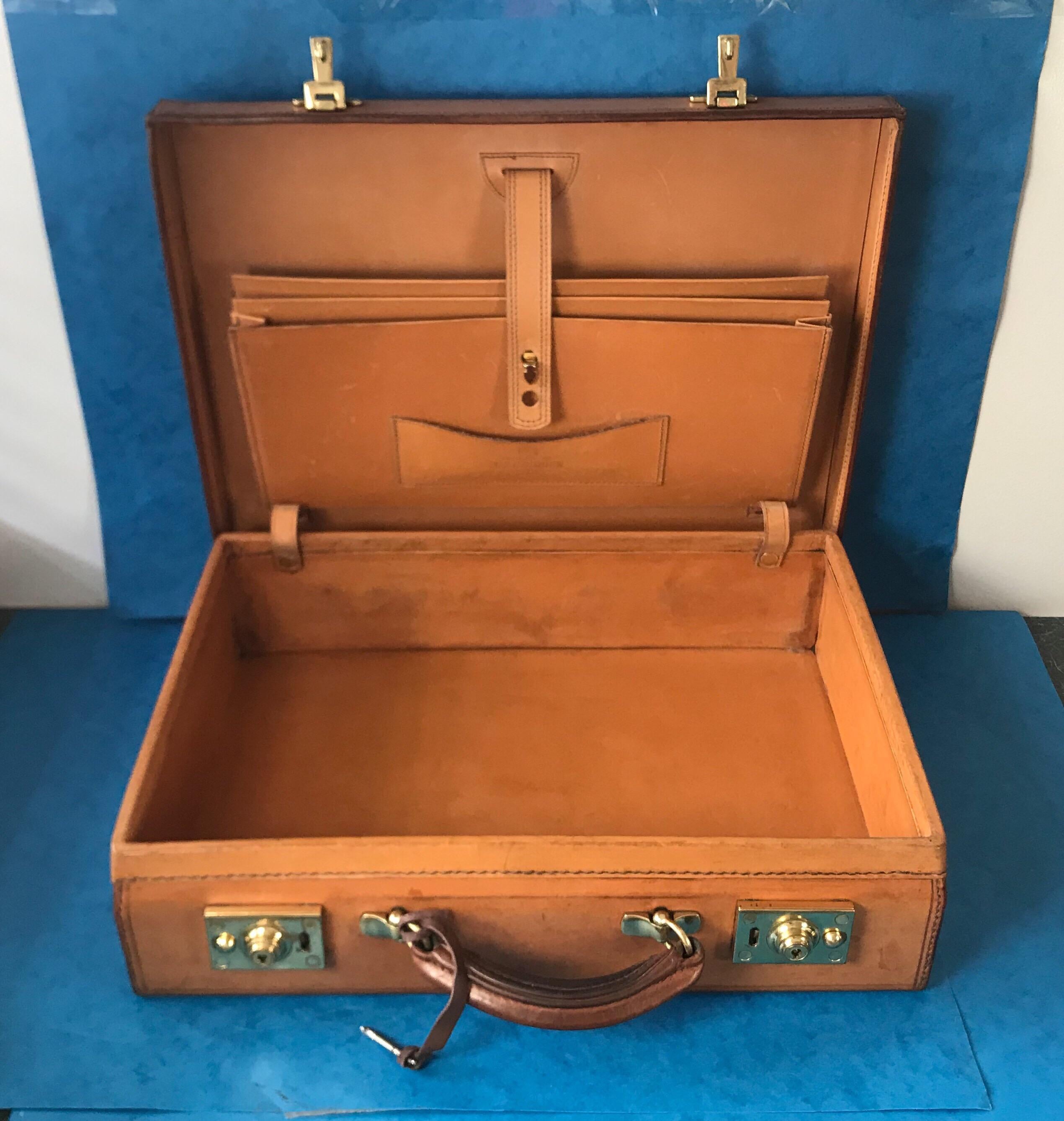 1960-1970 Hide Leather Attaché Case by “W & H Gidden” 5