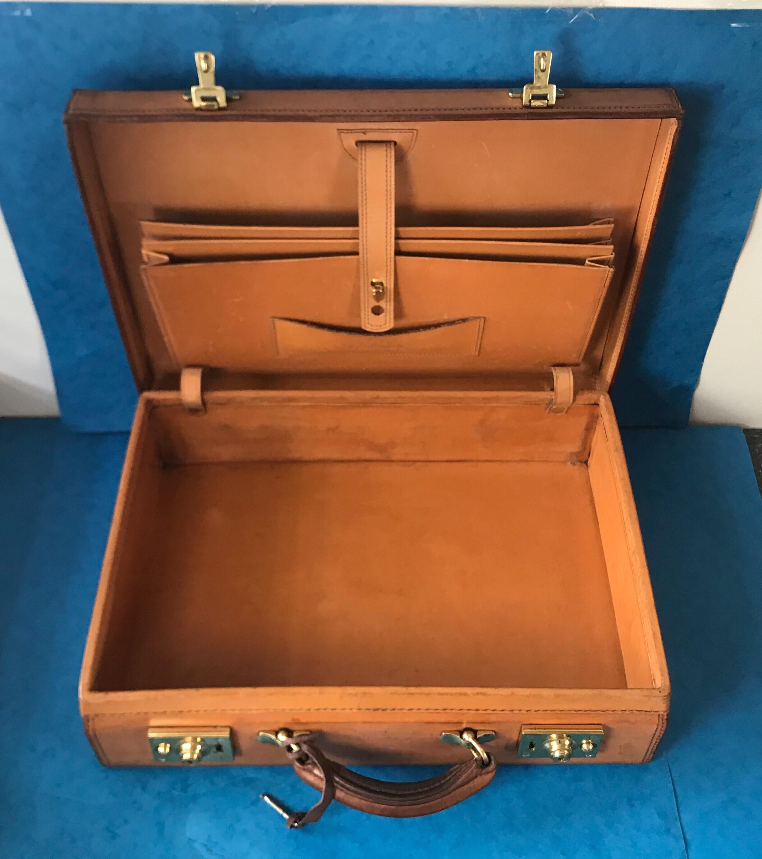 1960-1970 Hide Leather Attaché Case by “W & H Gidden” 6