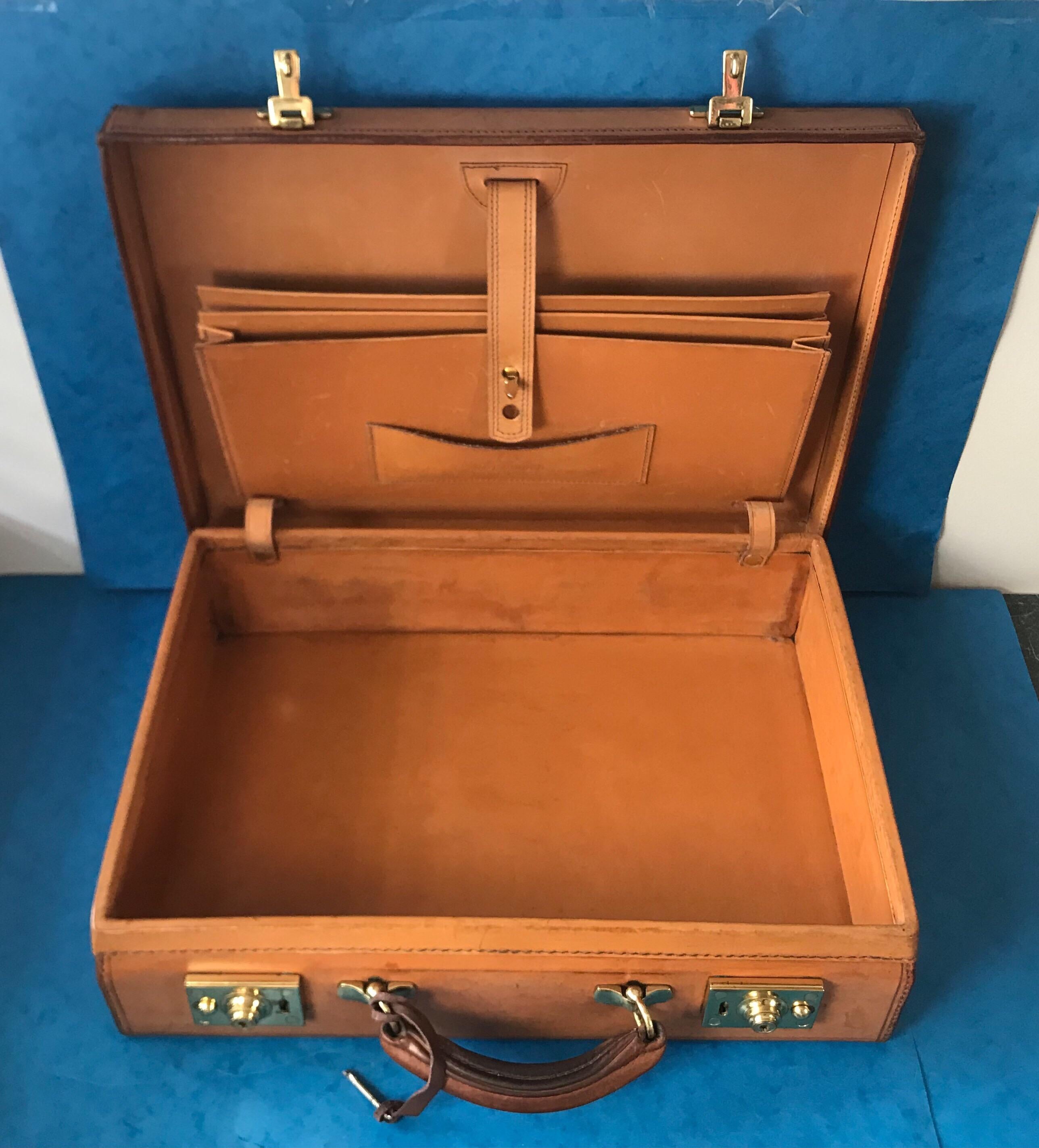1960-1970 Hide Leather Attaché Case by “W & H Gidden” 9