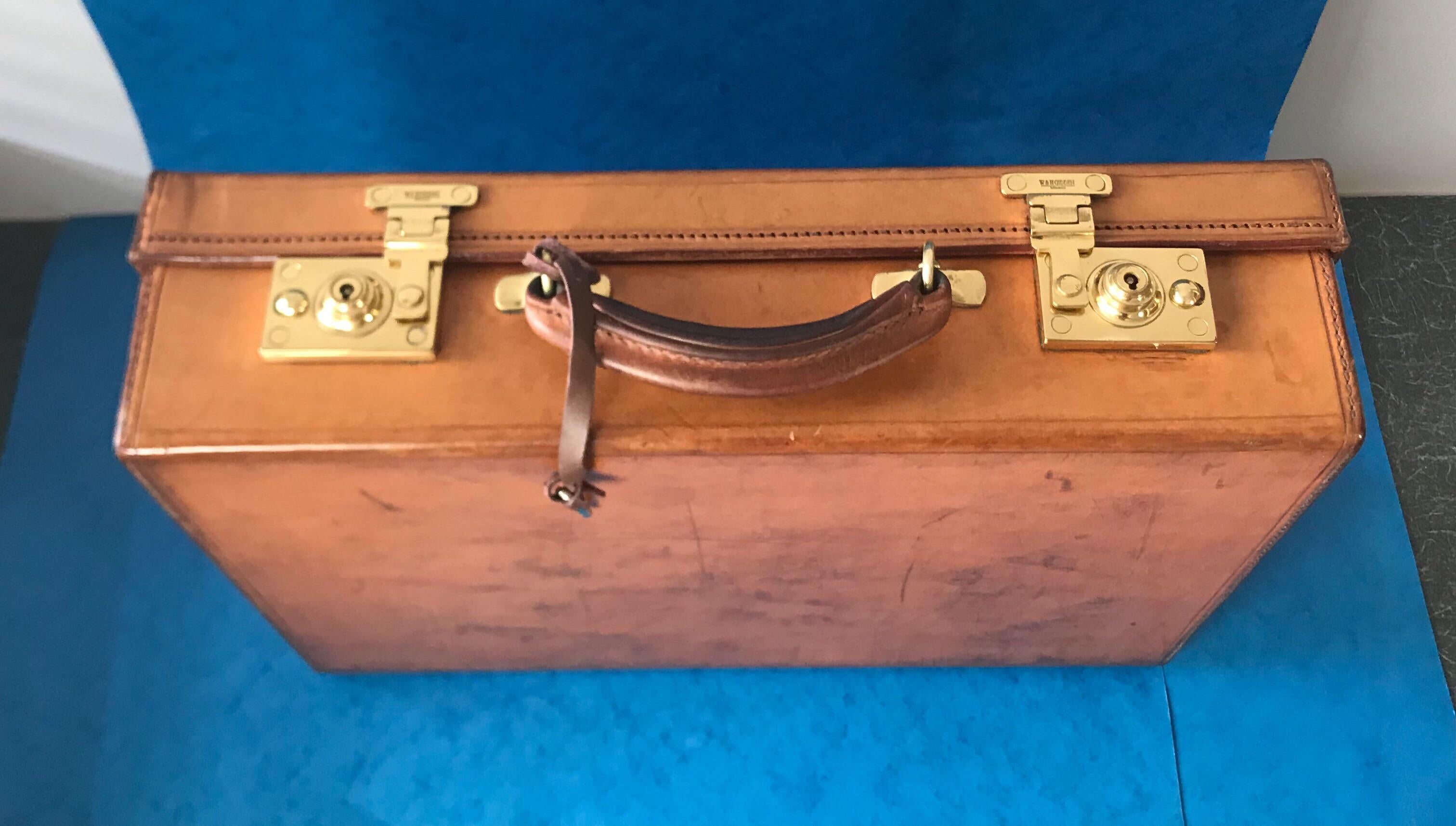 1960-1970 Hide Leather Attaché Case by “W & H Gidden” 10