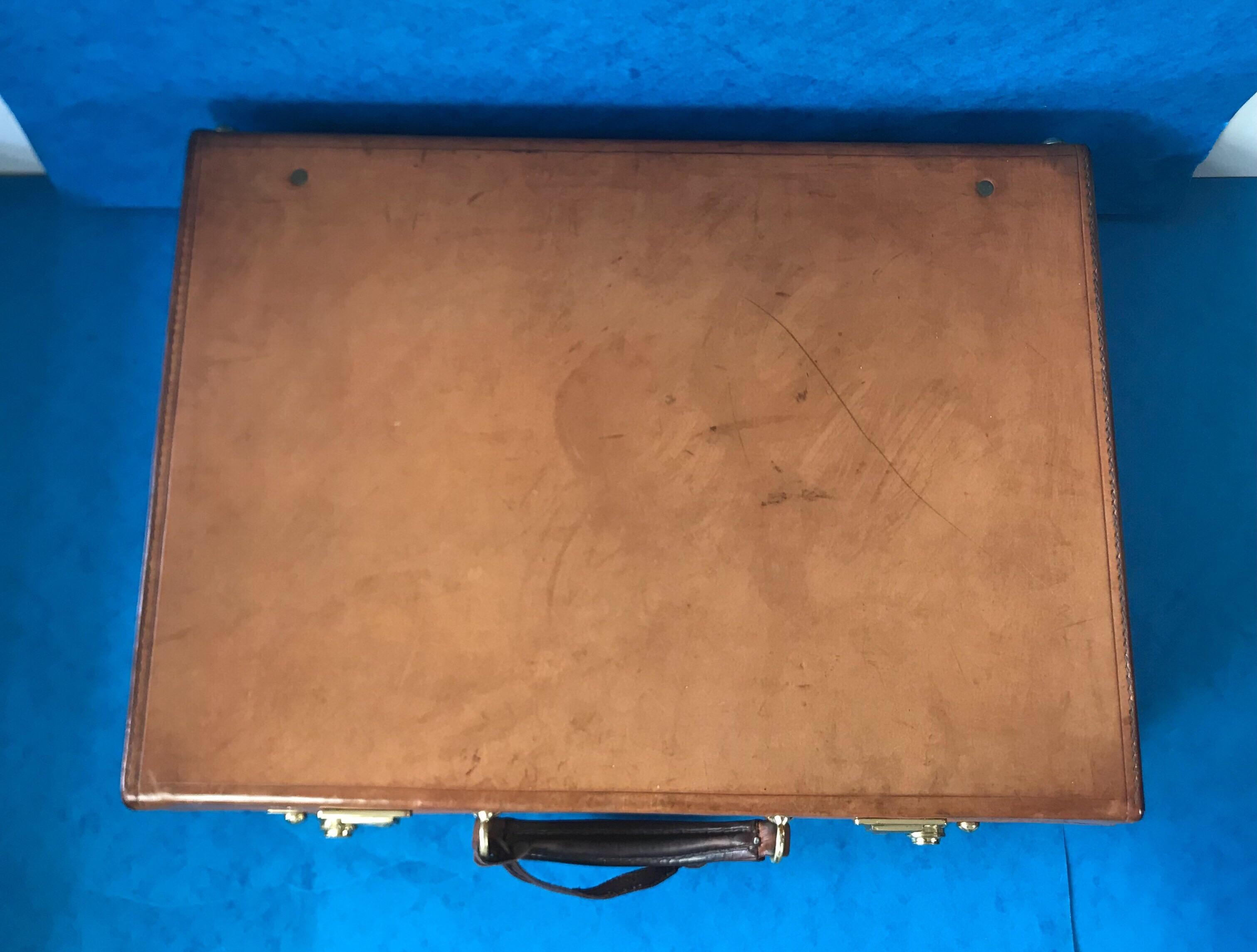 English 1960-1970 Hide Leather Attaché Case by “W & H Gidden”