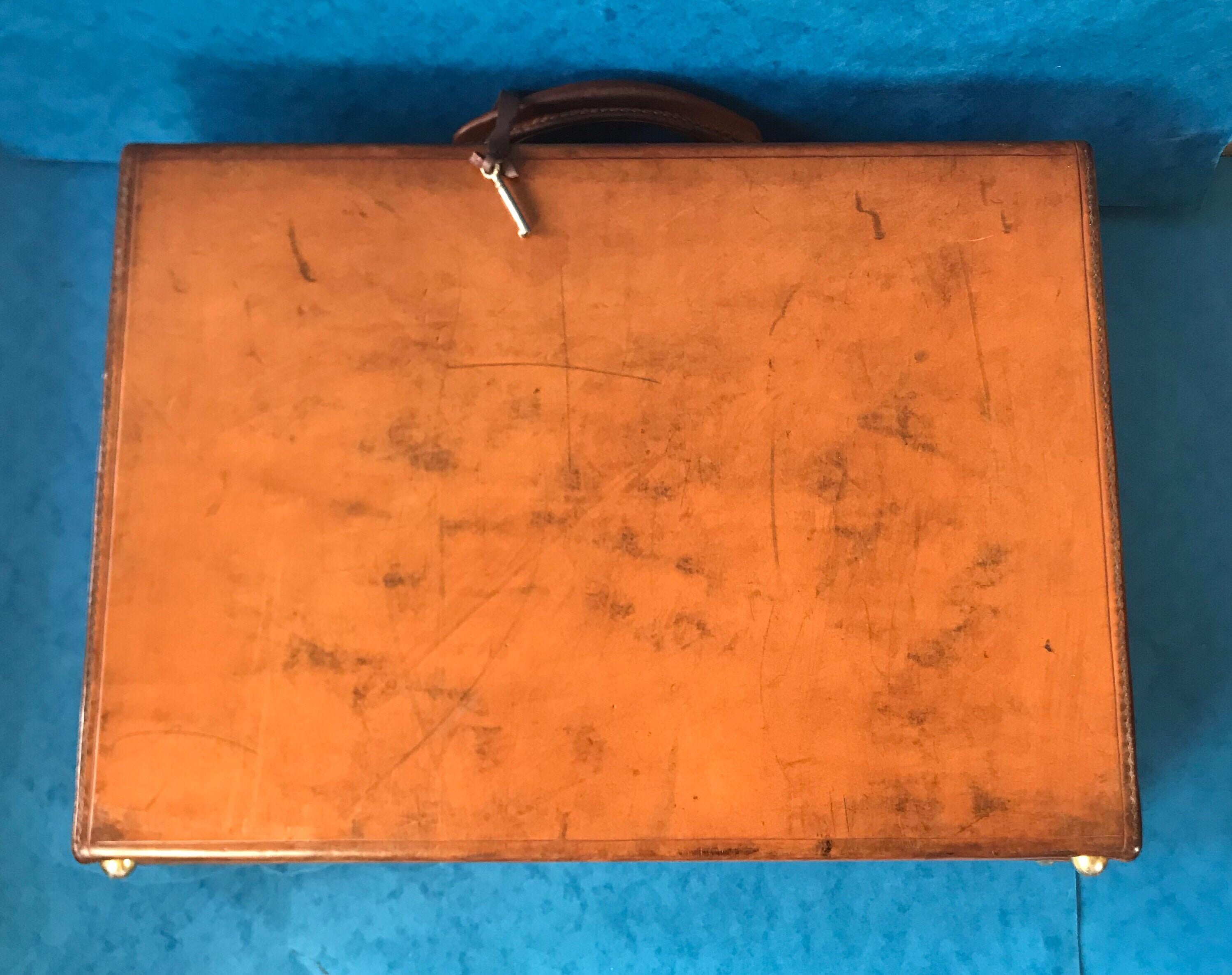 1960-1970 Hide Leather Attaché Case by “W & H Gidden” 1