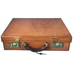 Vintage 1960-1970 Hide Leather Attaché Case by “W & H Gidden”