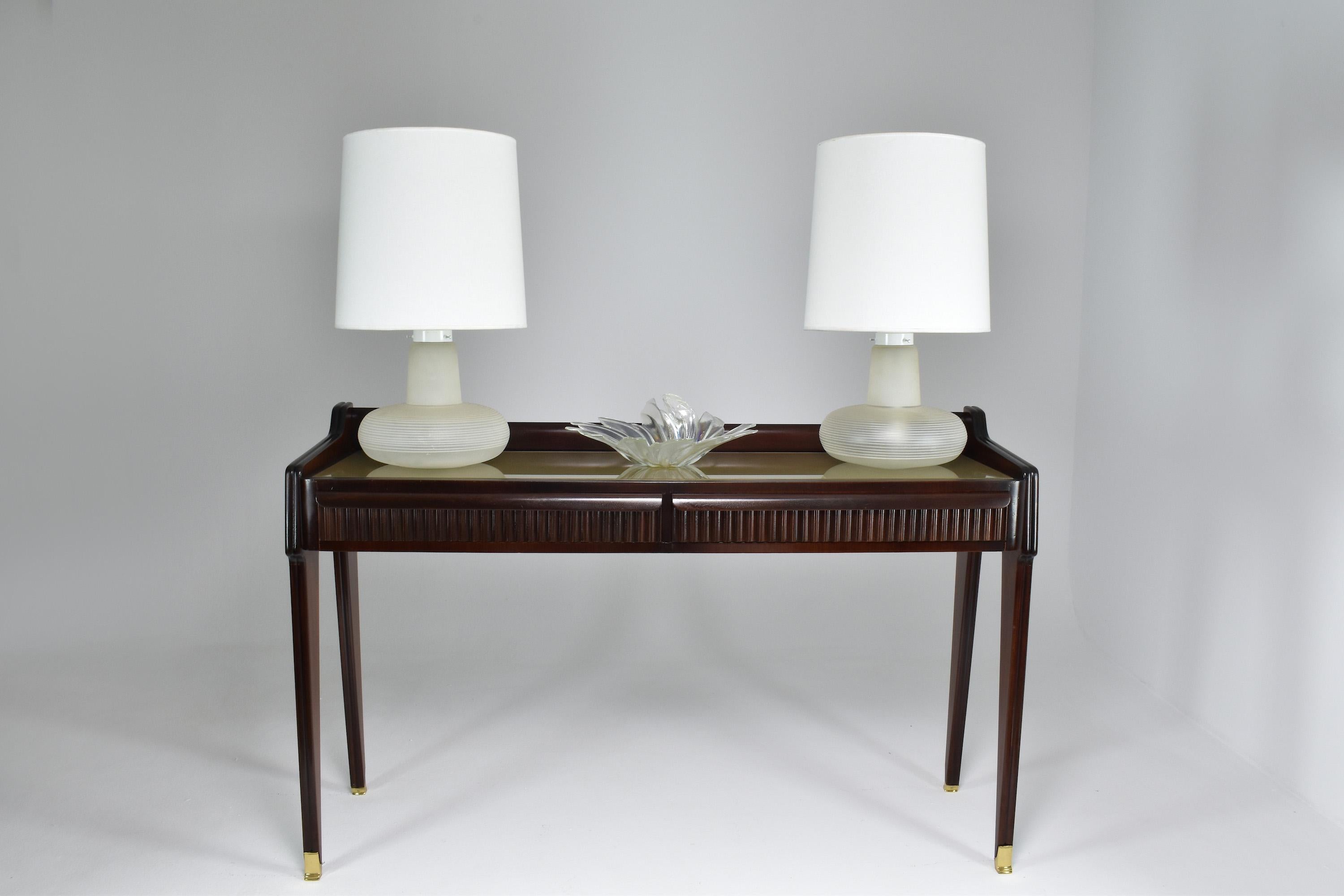 1960-1970 Pair of Italian Murano Table Lamps Attributed to Carlos Nason In Good Condition In Paris, FR