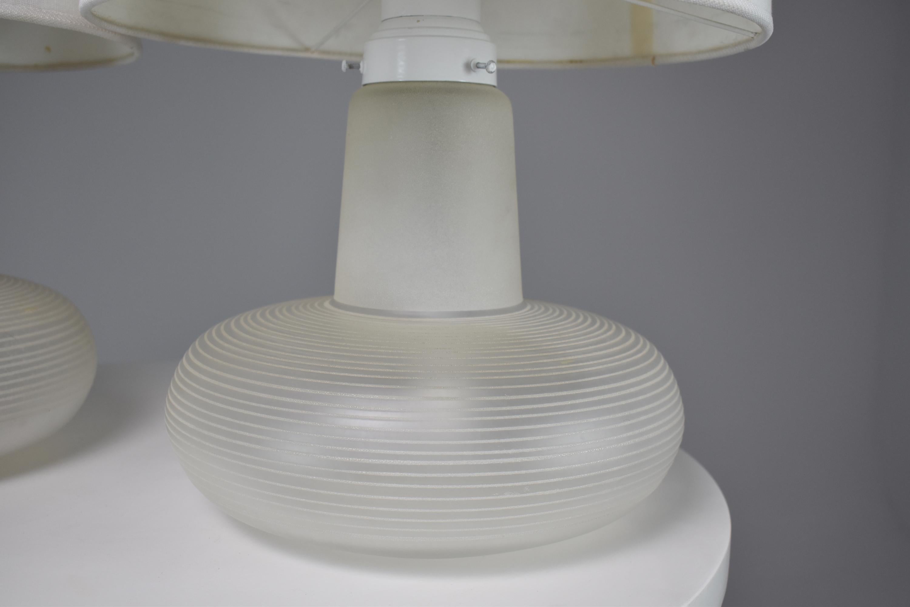 1960-1970 Pair of Italian Murano Table Lamps Attributed to Carlos Nason 2