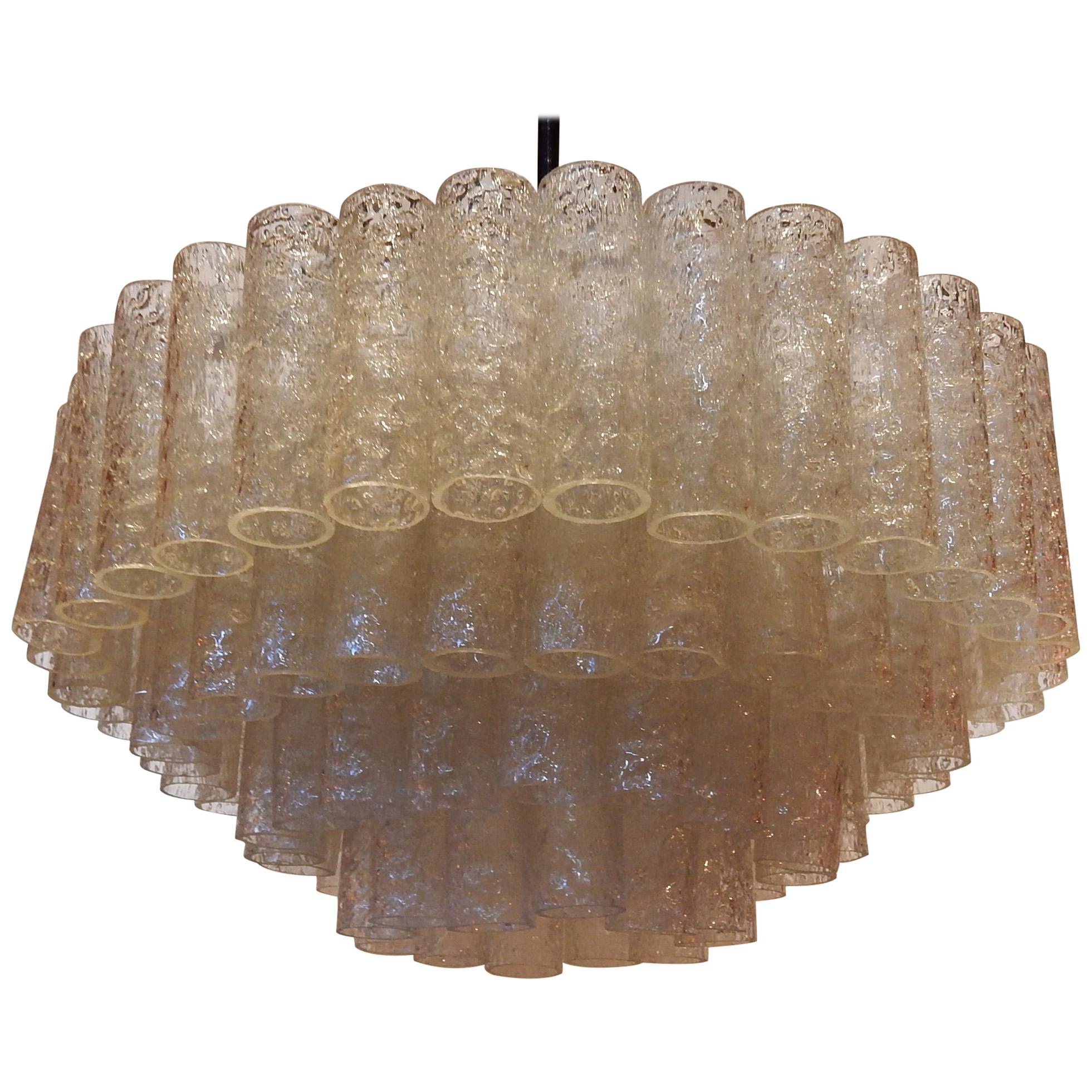 1960-1970 ‘Venini Murano Doria Chandelier 6 Bulbs