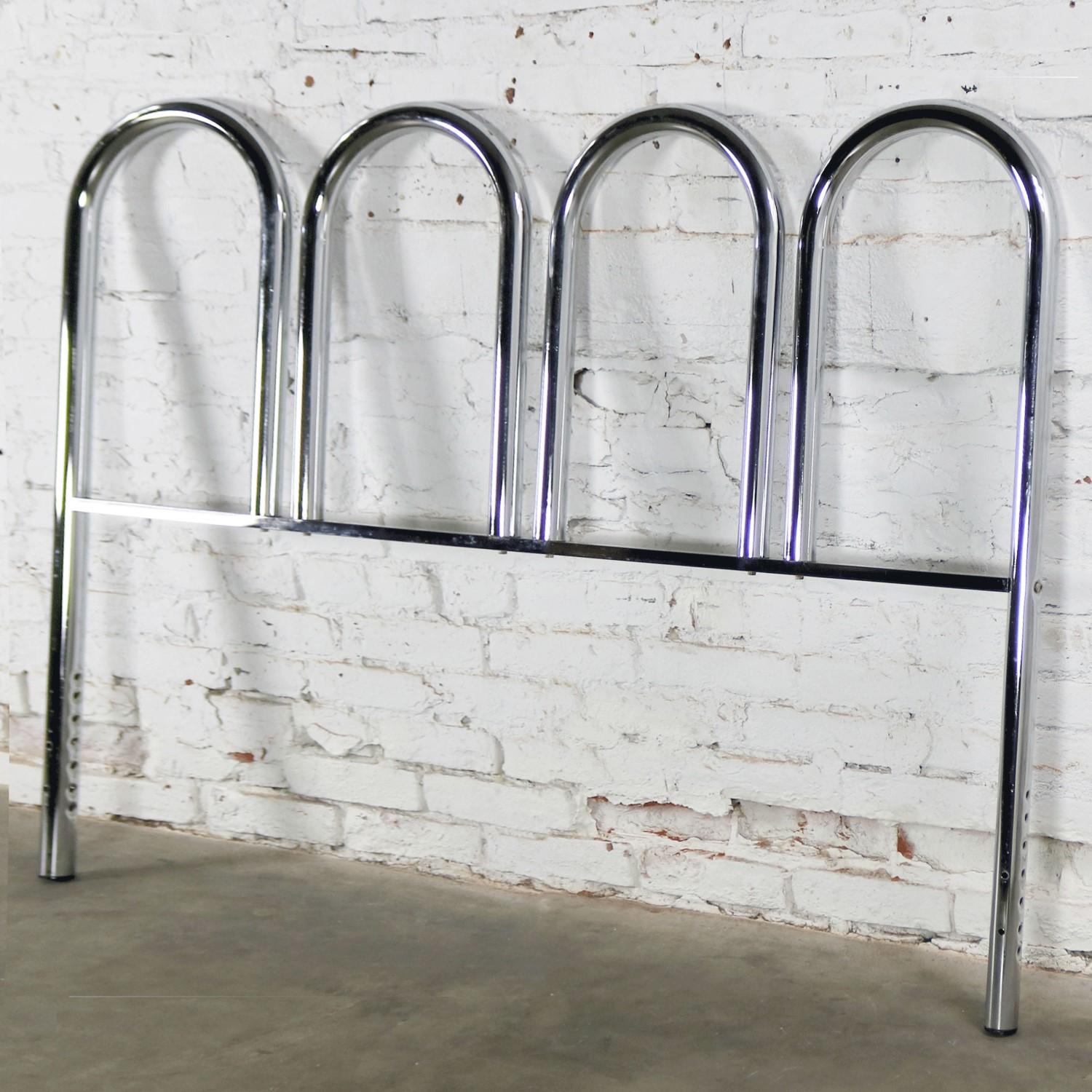 1960-1970’s Mid-Century Modern Chrome Tube Four Arch Full-Size Headboard For Sale 5