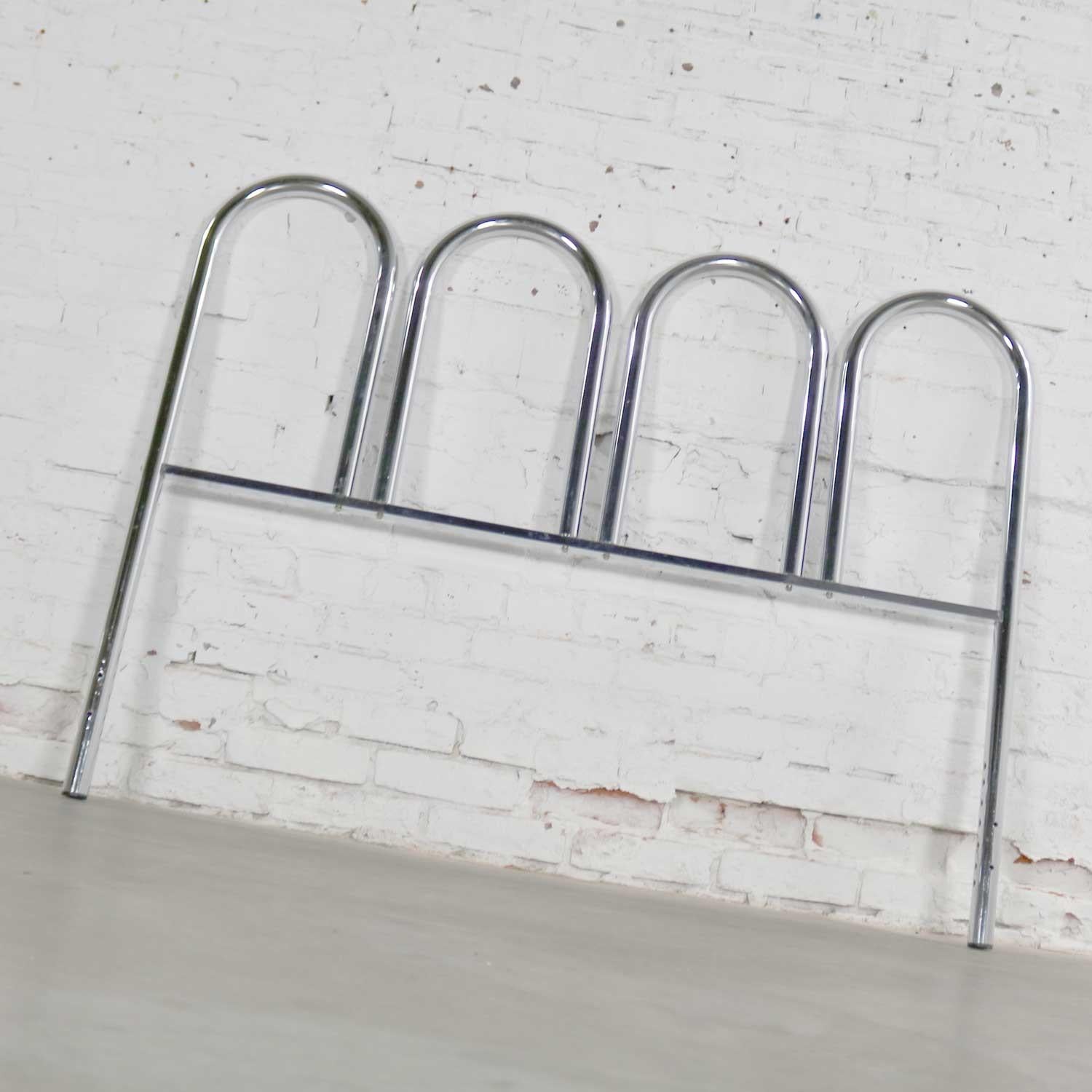 1960-1970’s Mid-Century Modern Chrome Tube Four Arch Full-Size Headboard For Sale 6