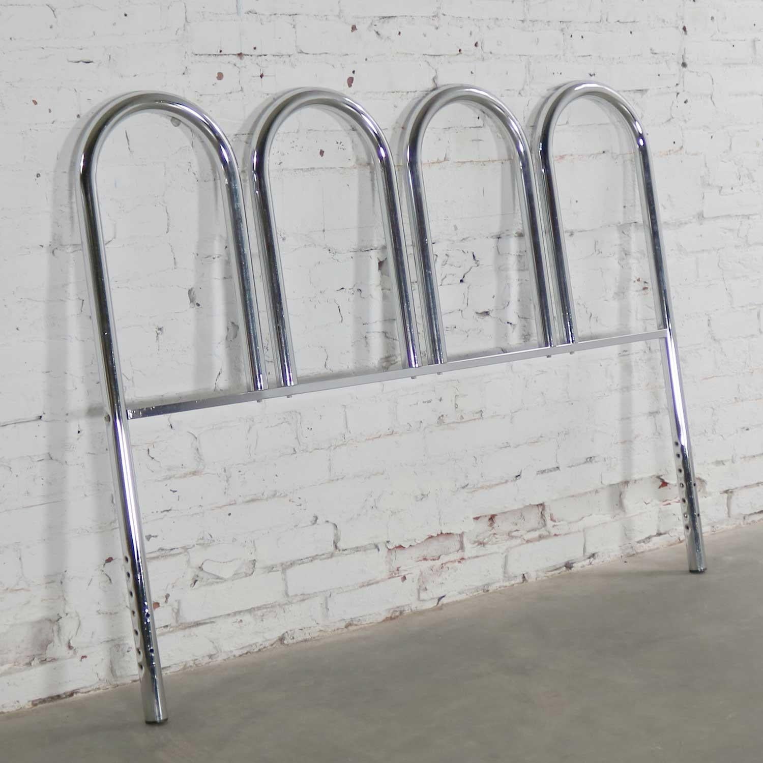 1960-1970’s Mid-Century Modern Chrome Tube Four Arch Full-Size Headboard For Sale 7